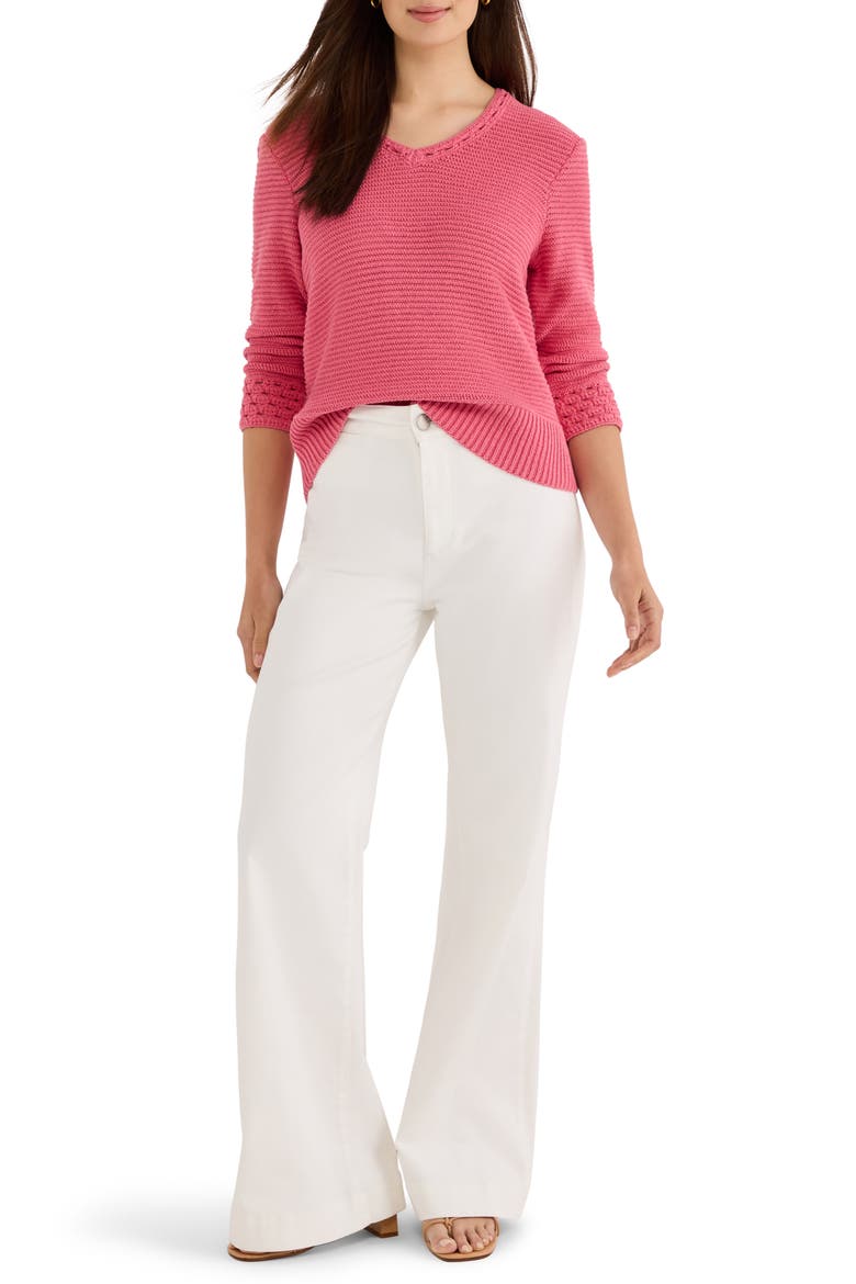 Edged Pop Stitch Sweater, Alternate, color, RASPBERRY