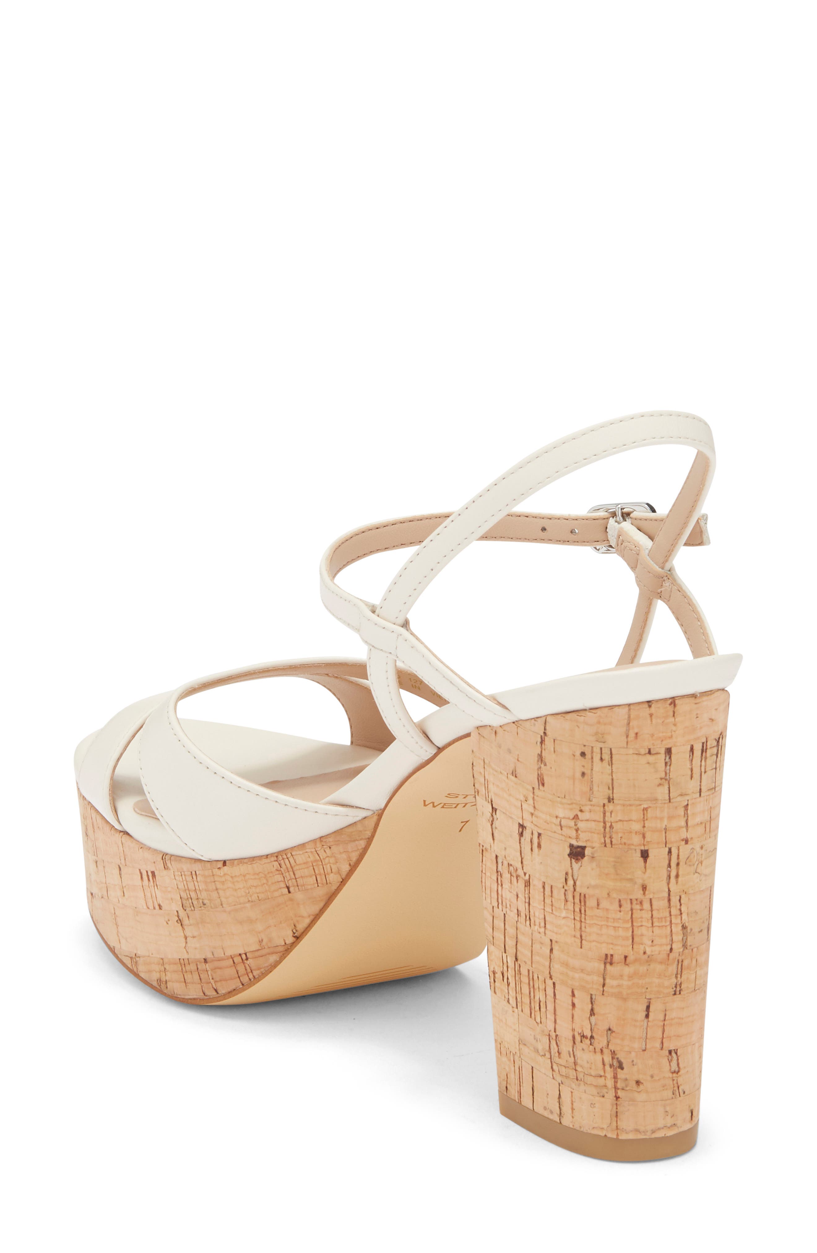 Stuart Weitzman Maia Platform Sandal, Alternate, color, Chalk