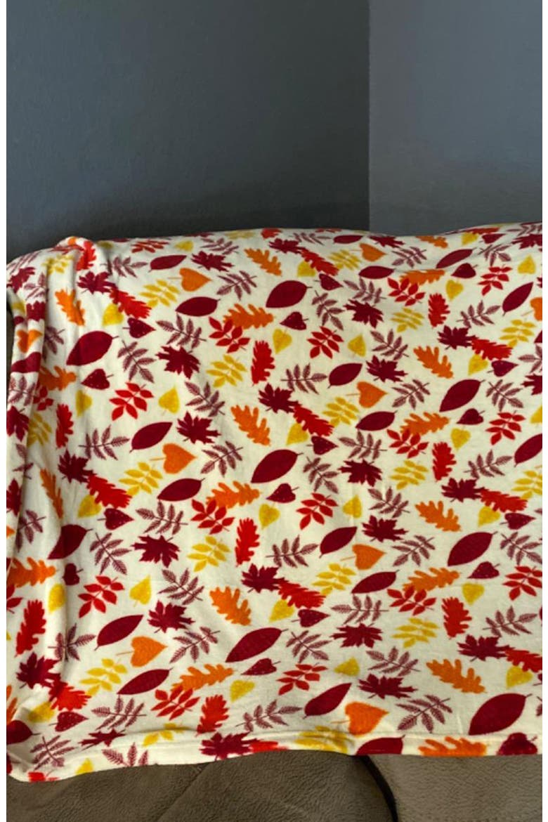 Autumnal Leaf Micro Plush Throw Blanket, Alternate, color, AUTUMN LEAVES