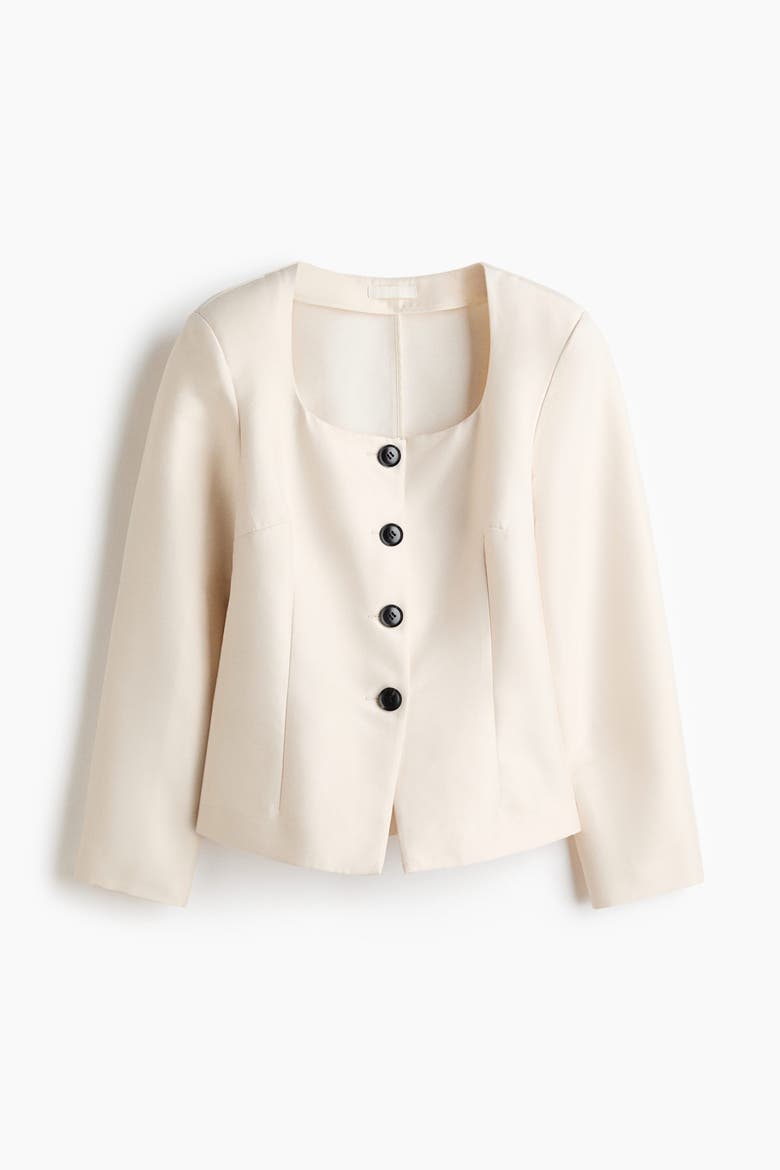 Square-neck Blazer, Alternate, color, Light beige
