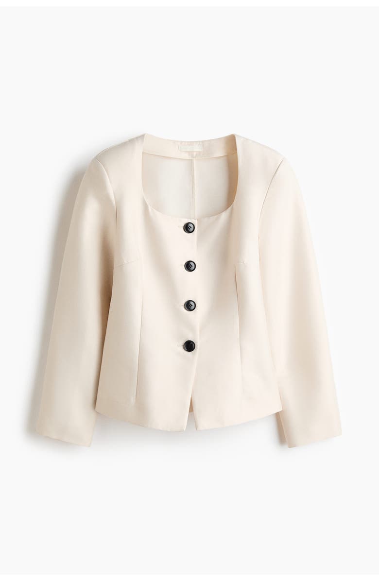 H&M Square-neck Blazer, Main, color, Light Beige