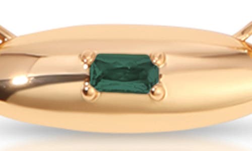 Ettika Baguette Cubic Zirconia Dome Pendant Necklace In Green