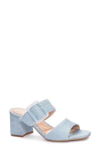Cl By Laundry Betty Denim Slide Sandal In Light Blue