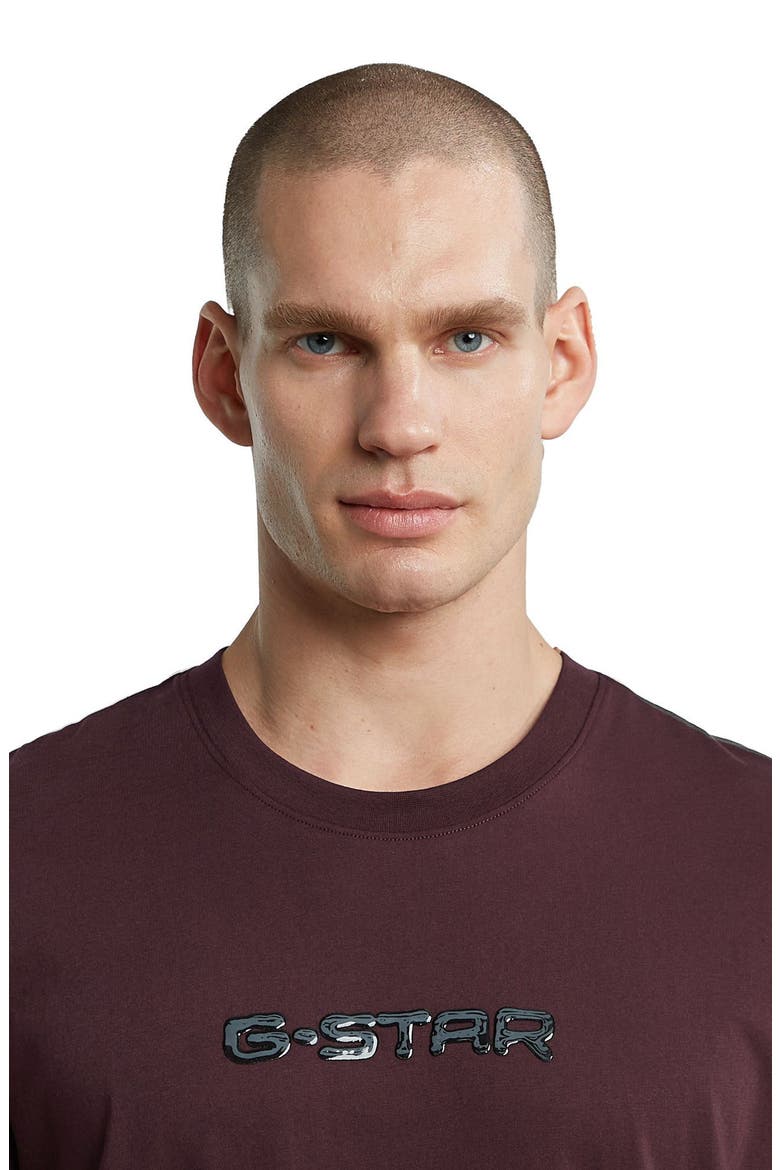 Gel Print Organic Cotton T-Shirt, Alternate, color, MAROON