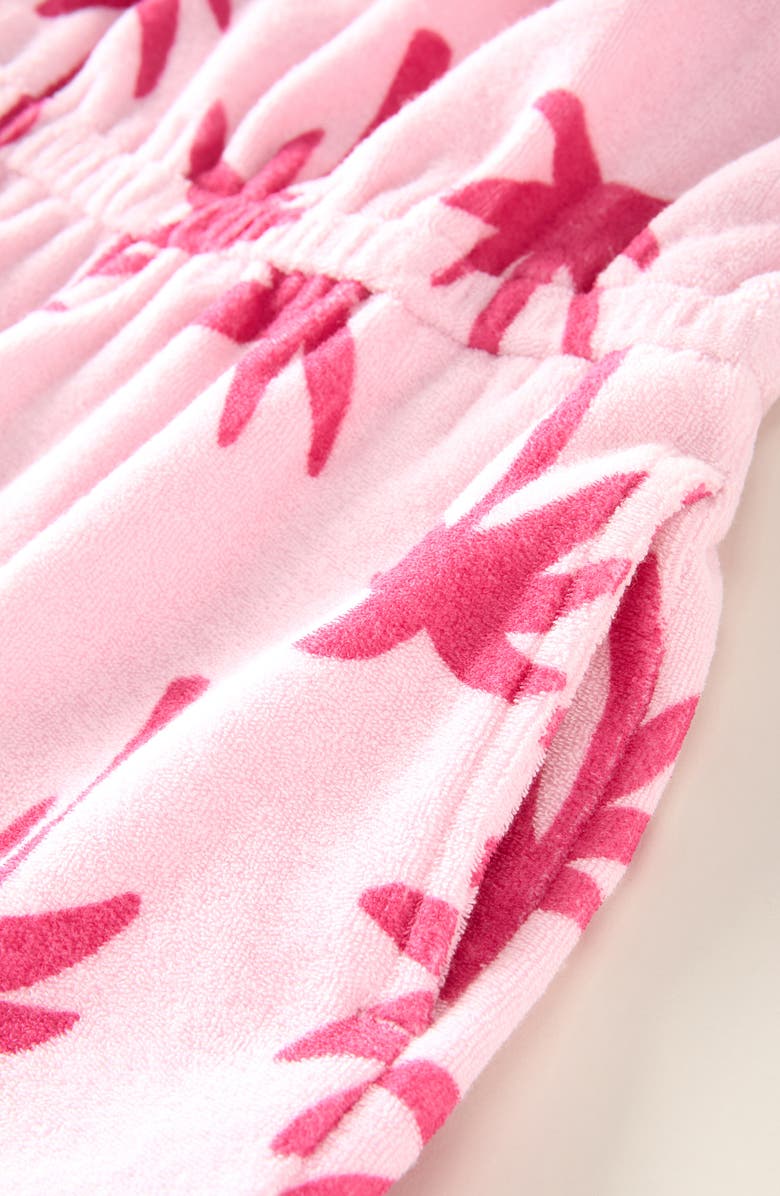 Tucker + Tate Kids' Bow Strap Cotton Terry Romper, Alternate, color, Pink- Pink Magenta Palms
