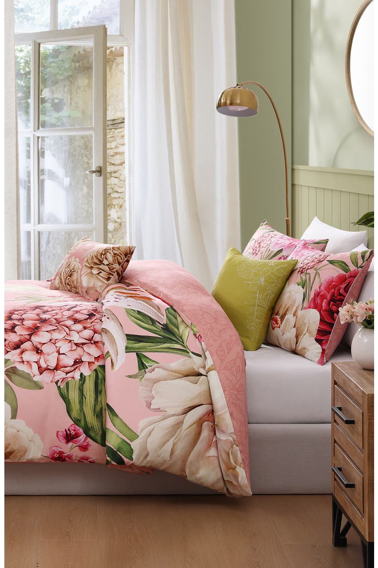 Spring Forever Reversible Cotton Sateen Comforter Set, Alternate, color, PINK