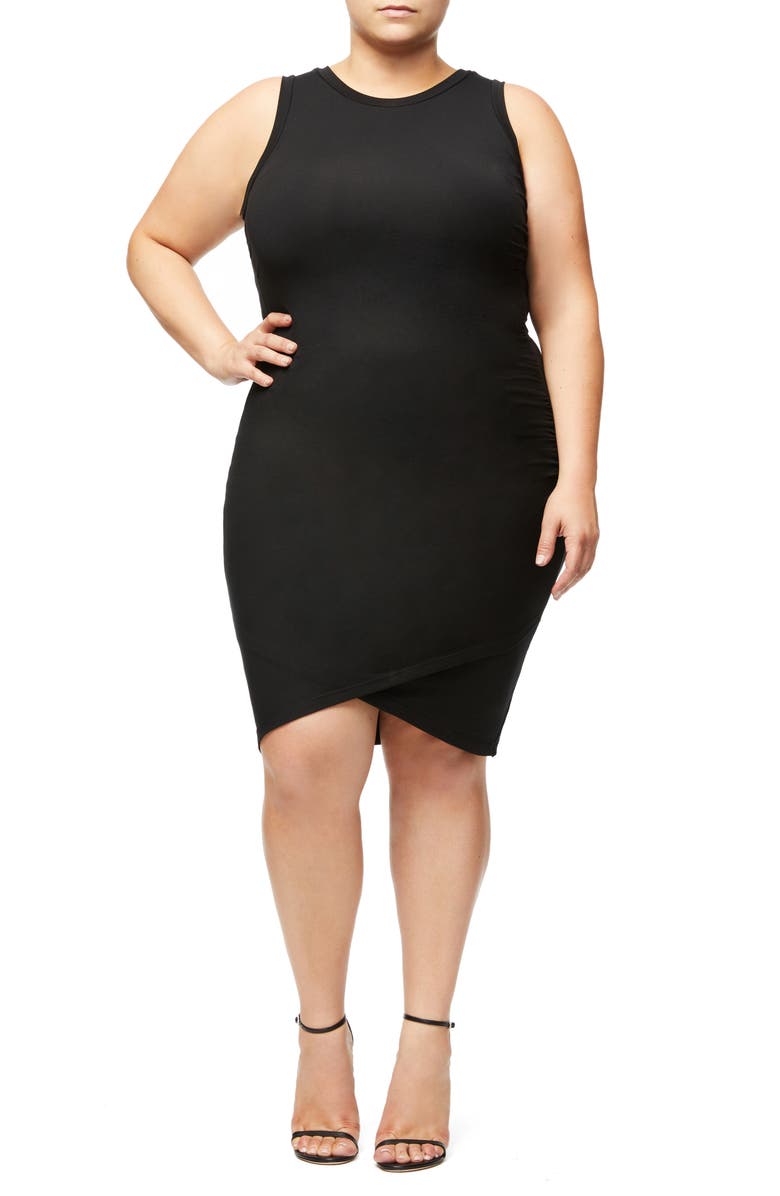 Good American Cross Body-Con Dress, Alternate, color,