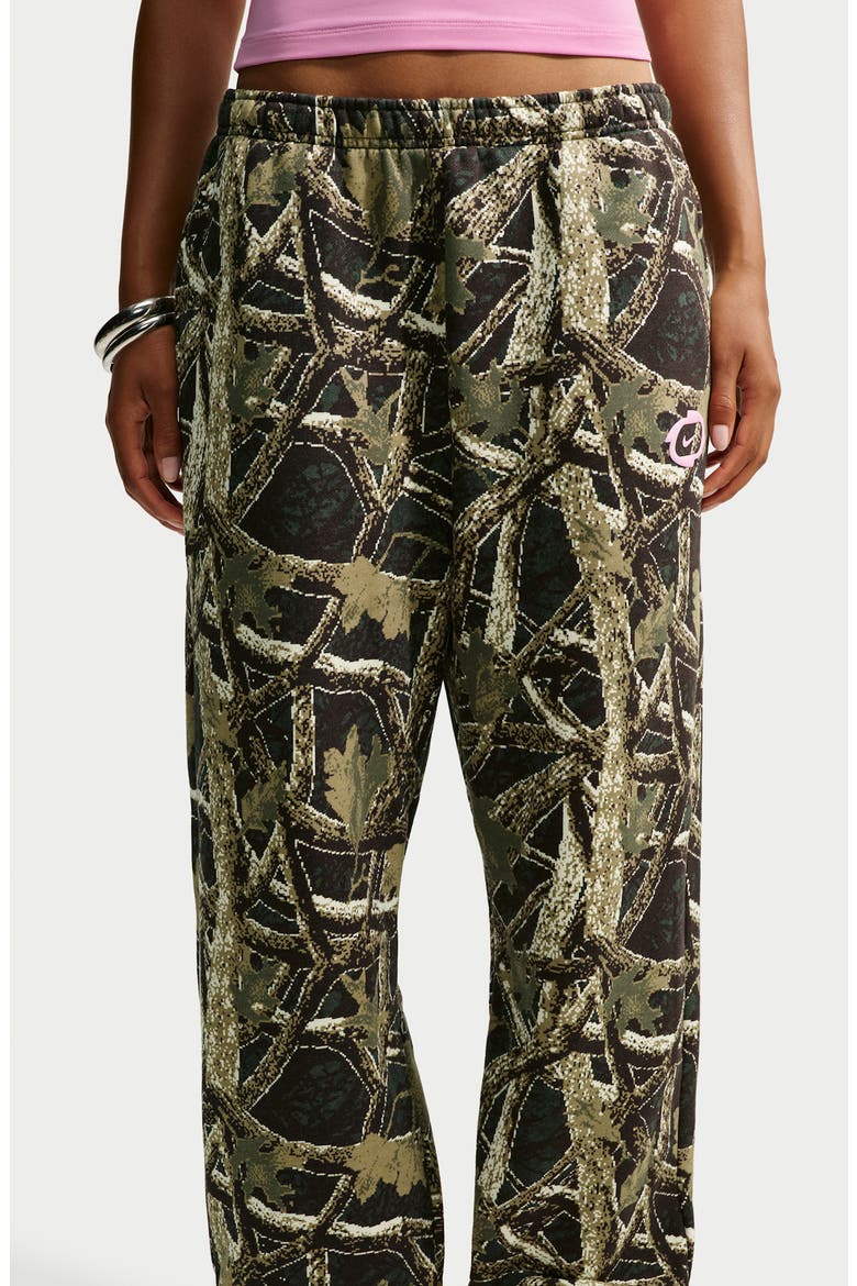 High Waist Camouflage Print Joggers, Alternate, color, CAMO GREEN/ PINK RISE