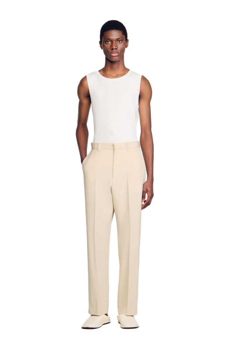 SANDRO Wool suit trousers, Alternate, color, Oats