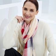 Youzey Checkered & Trimmed Ultrasoft Lightweight Scarf