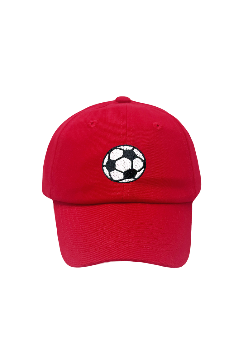 Soccer Ball Twill Baseball Hat, Main, color, Red