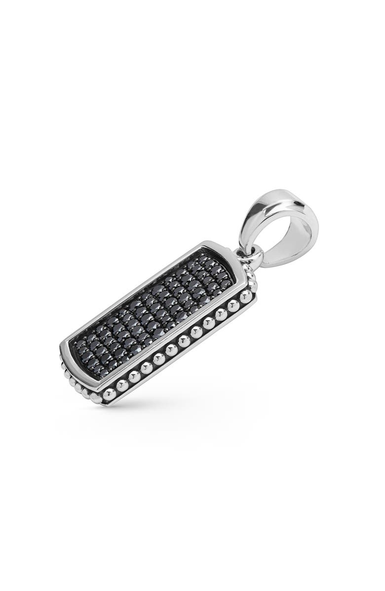 LAGOS Men's Anthem Black Diamond ID Tag, Alternate, color, Sterling Silver