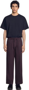 SANDRO Wide-leg elastic waist trousers