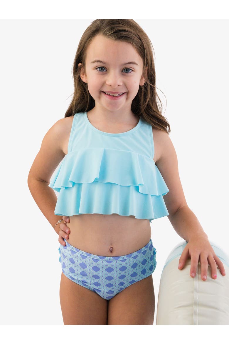Toddler Girls Flounce Bikini, Alternate, color, Periwinkle Blue Coastal Cane