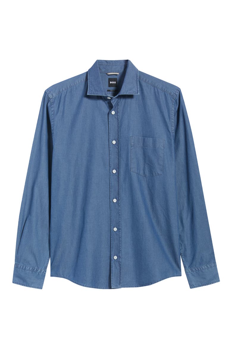 Rob Cotton Poplin Button-Up Shirt, Alternate, color, OPEN BLUE