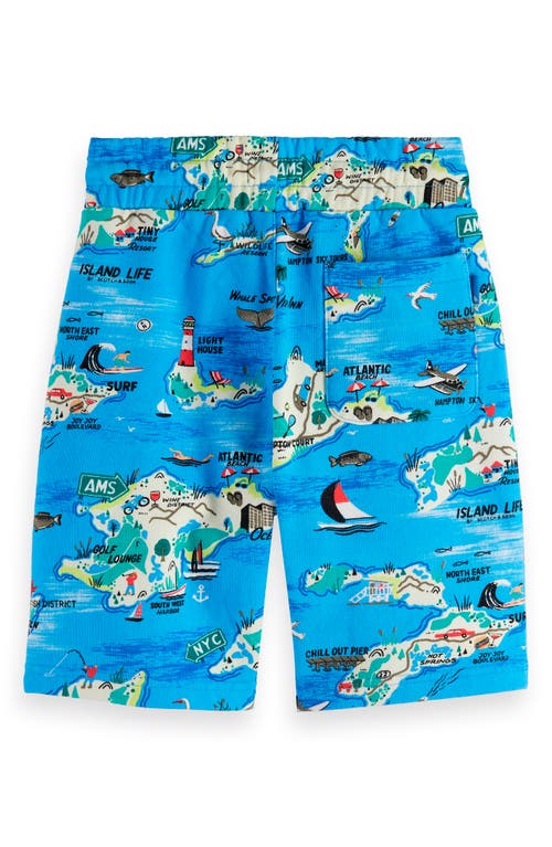 Scotch & Soda Boy's Map-print Bermuda Shorts In 7874 Hampton Island