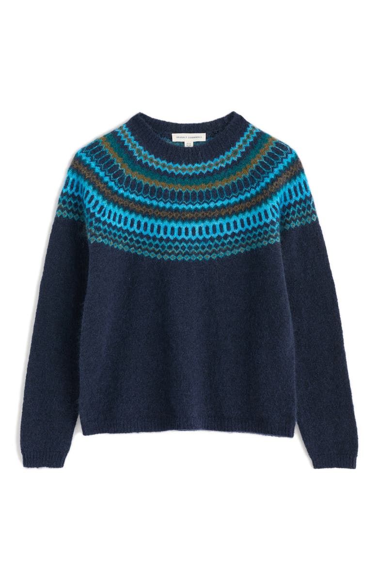 Annik Fair Isle Wool & Mohair Blend Sweater, Alternate, color, KNIT MODERNIST CYAN MULTI