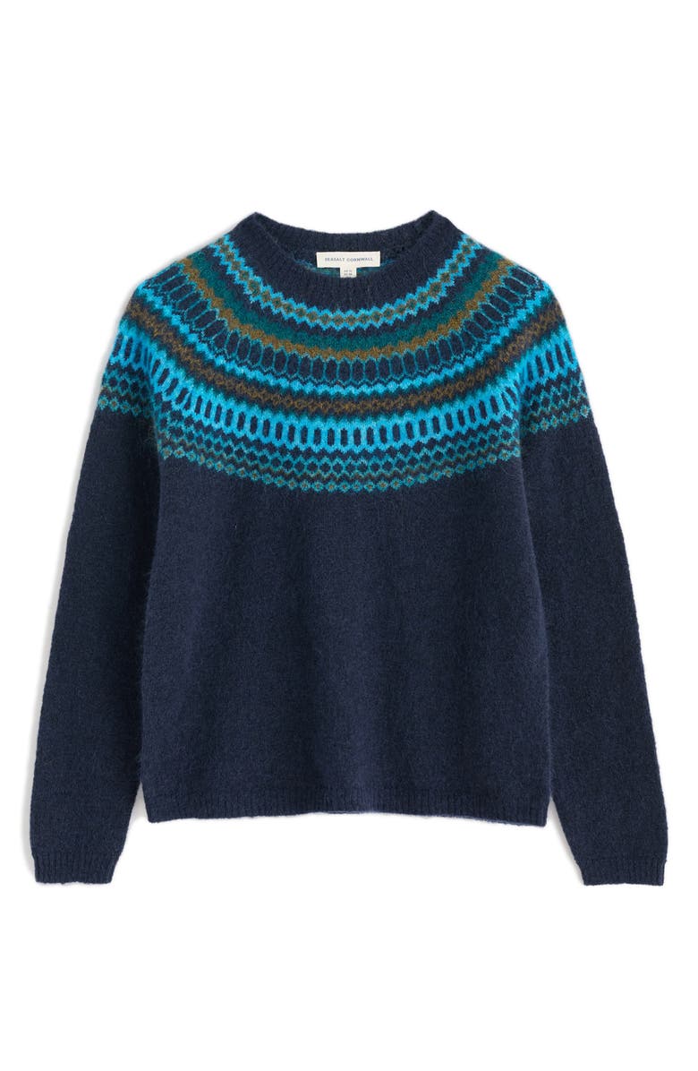 Seasalt Cornwall Annik Fair Isle Wool & Mohair Blend Sweater, Alternate, color, Knit Modernist Cyan Multi