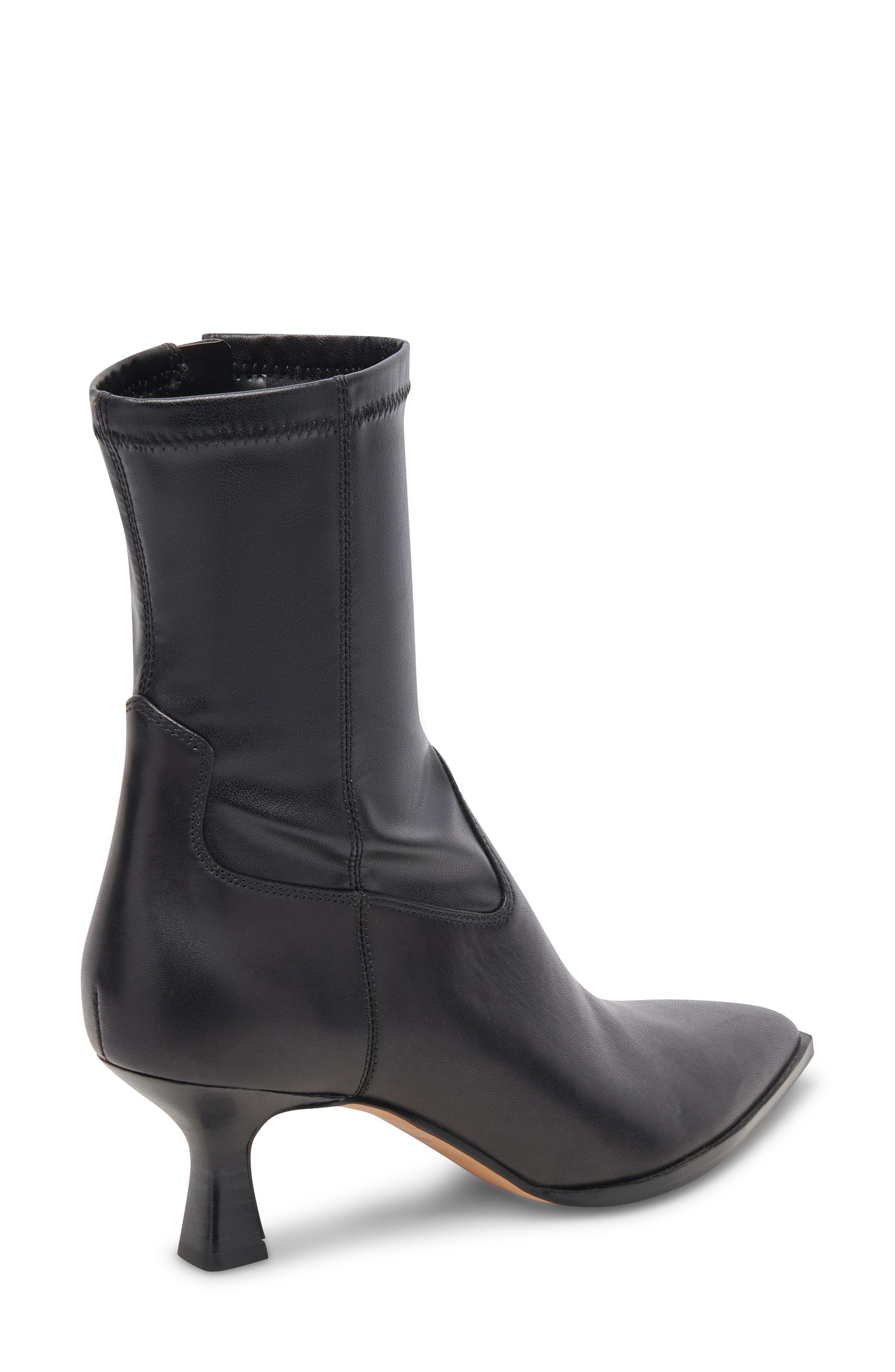 Dolce Vita Arya Pointed Toe Bootie, Alternate, color, Black Leather
