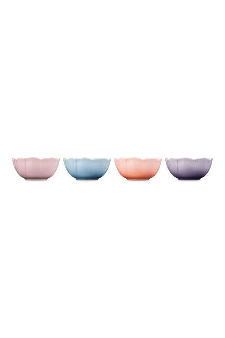 Stoneware Petal Set of 4 Bowls, Alternate, color, PINK MULTI COLOR