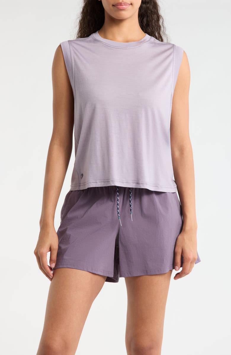 Smartwool Active Ultralite Crop Tank, Main, color, Purple Storm