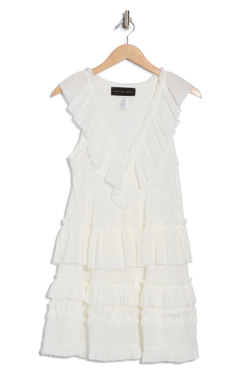 Know One Cares Sleeveless Ruffle Tiered Minidress, Alternate, color, 