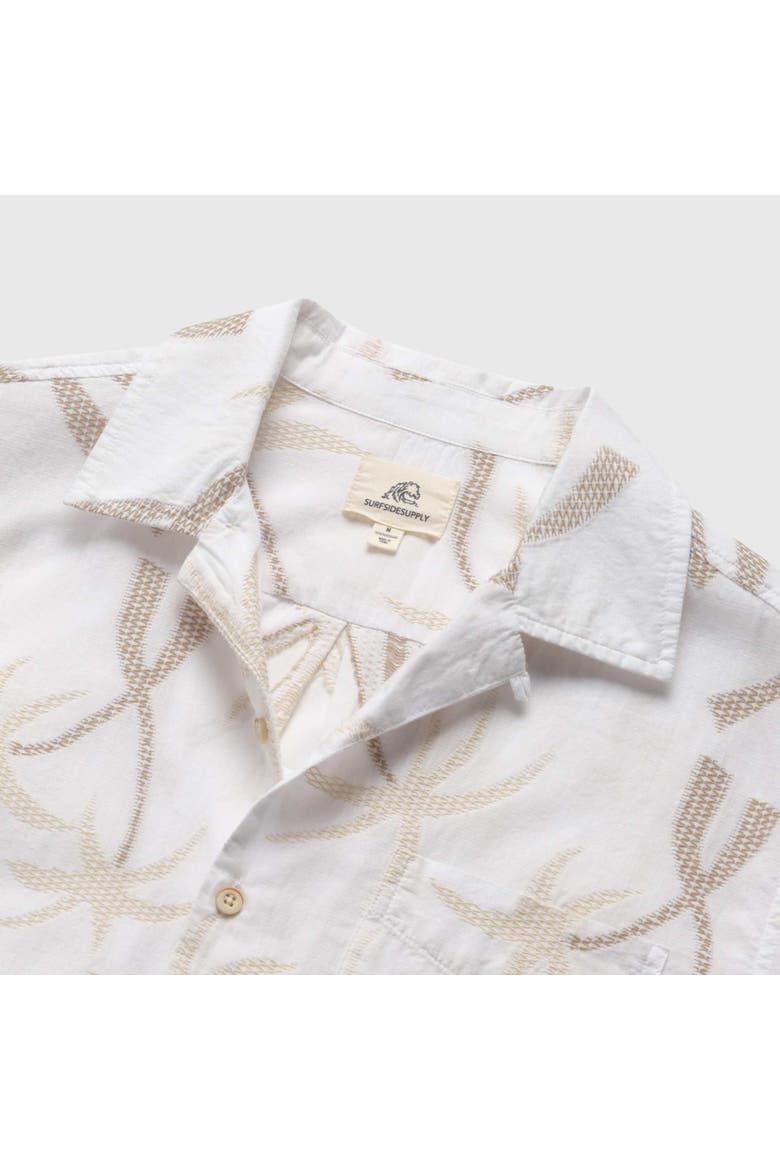 Mariner Palm Camp Collar Shirt, Alternate, color, White