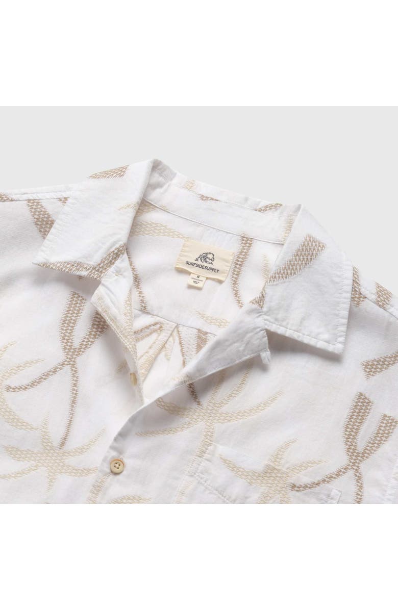 Surfside Supply Co. Mariner Palm Camp Collar Shirt, Alternate, color, White