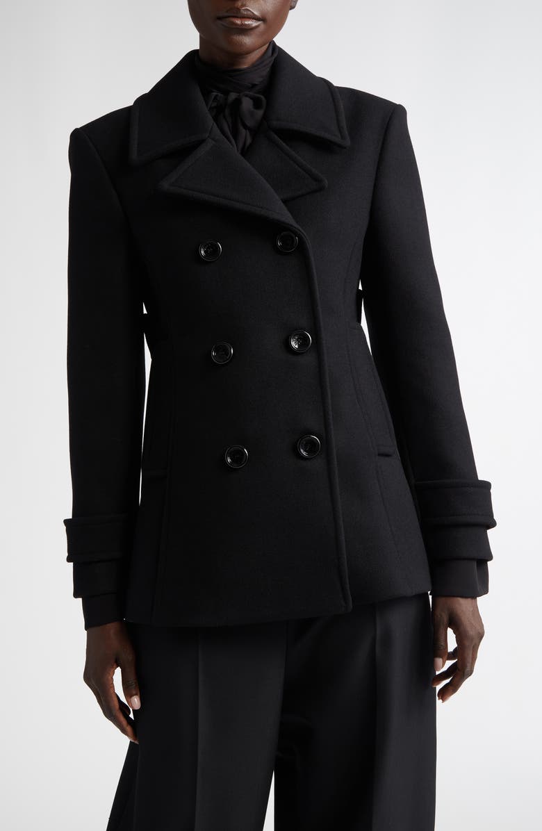 Valentino Garavani Compact Wool Coat, Main, color, Nero