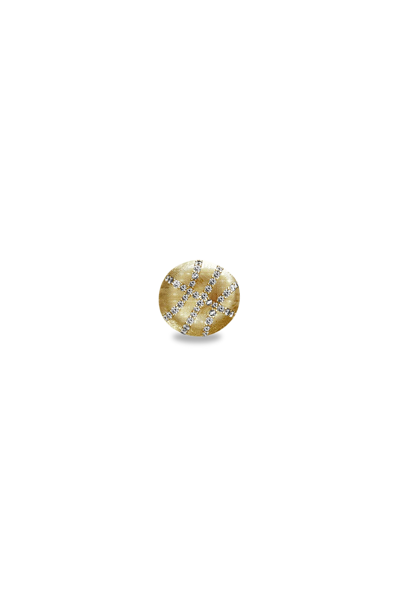 The Basketball Crooked Ball Diamond Pavé Earrings, Alternate, color, Gold / White Diamond