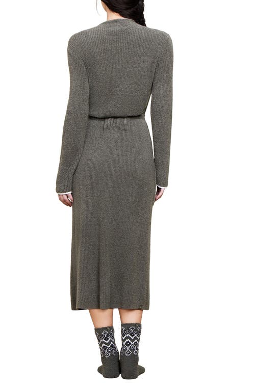 Barefoot Dreams Cozychic Lite Ribbed Midi Robe In Black