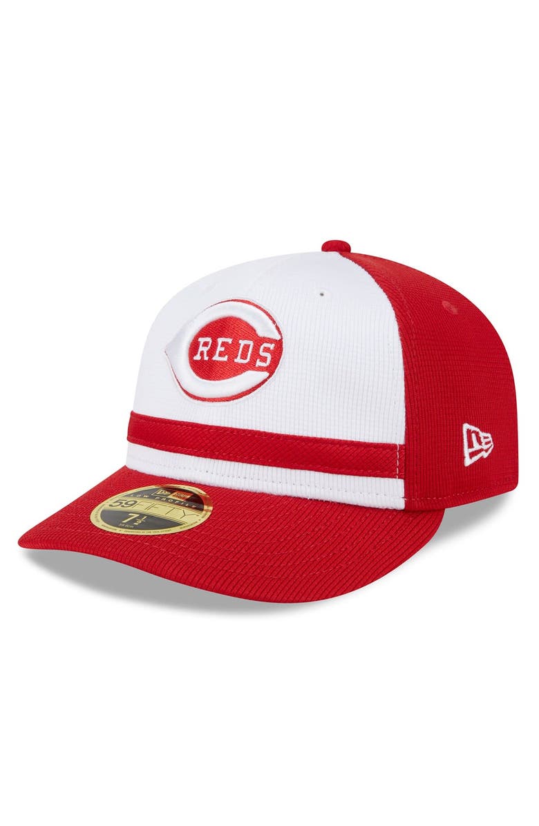 New Era Men's New Era  White Cincinnati Reds 2024 Batting Practice Low Profile 59FIFTY Fitted Hat, Alternate, color, White
