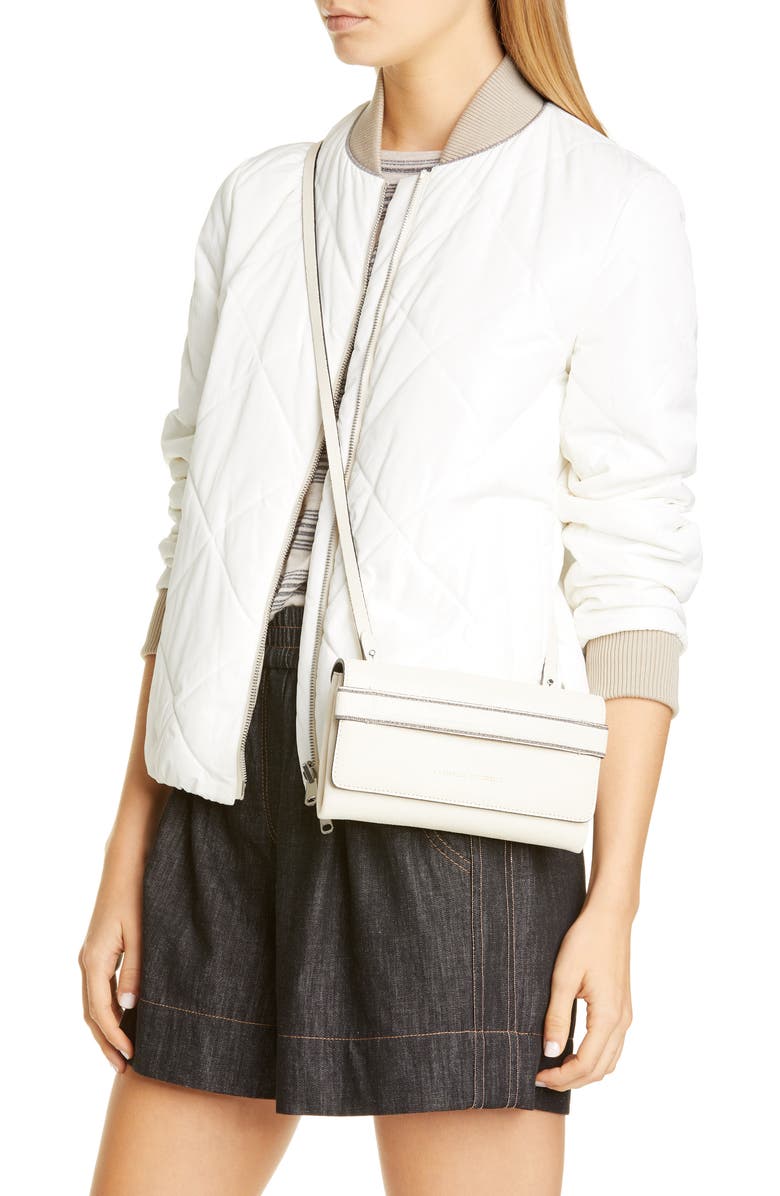 Brunello Cucinelli Mini City Leather Crossbody Bag, Alternate, color,