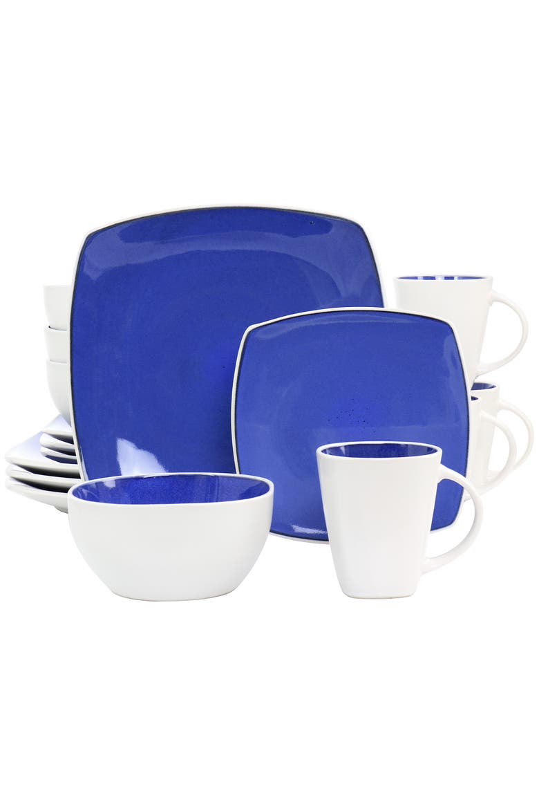 16 Piece Stoneware Dinnerware Set, Main, color, Blue