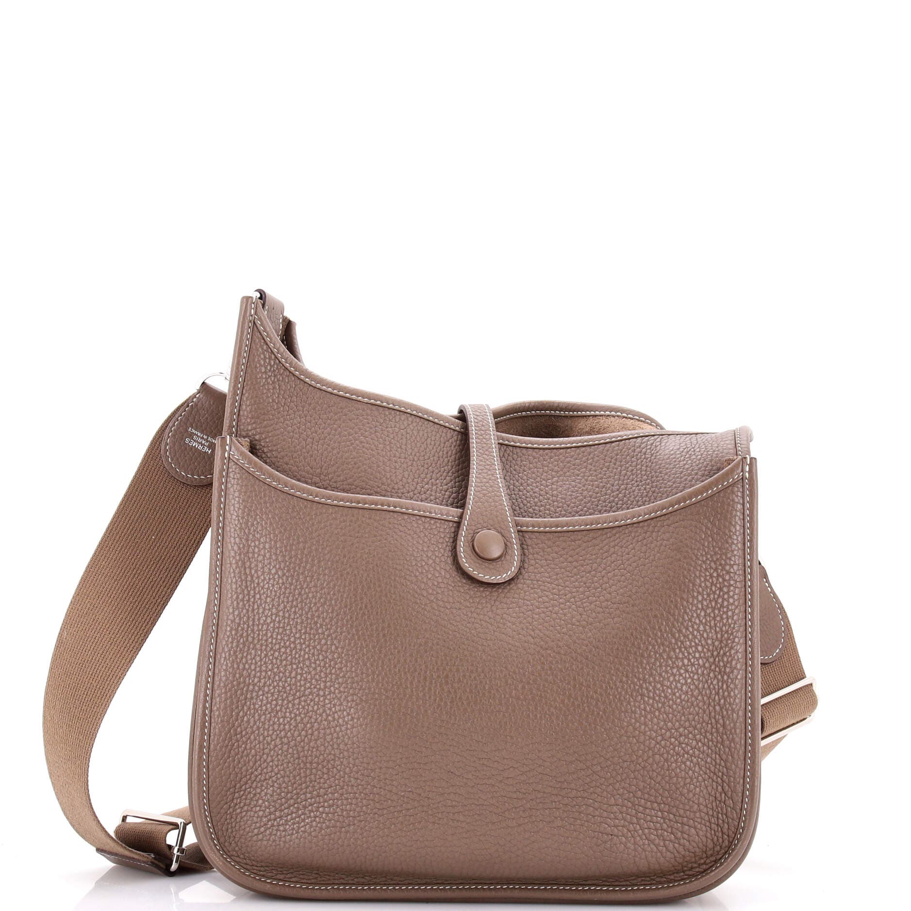 Pre-Owned Hermes Evelyne Bag Gen III Clemence PM, Alternate, color, Etoupe