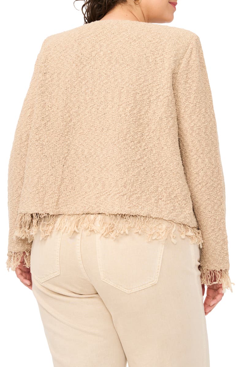 Vince Camuto Fringe Detail Crop Jacket, Alternate, color, Camel