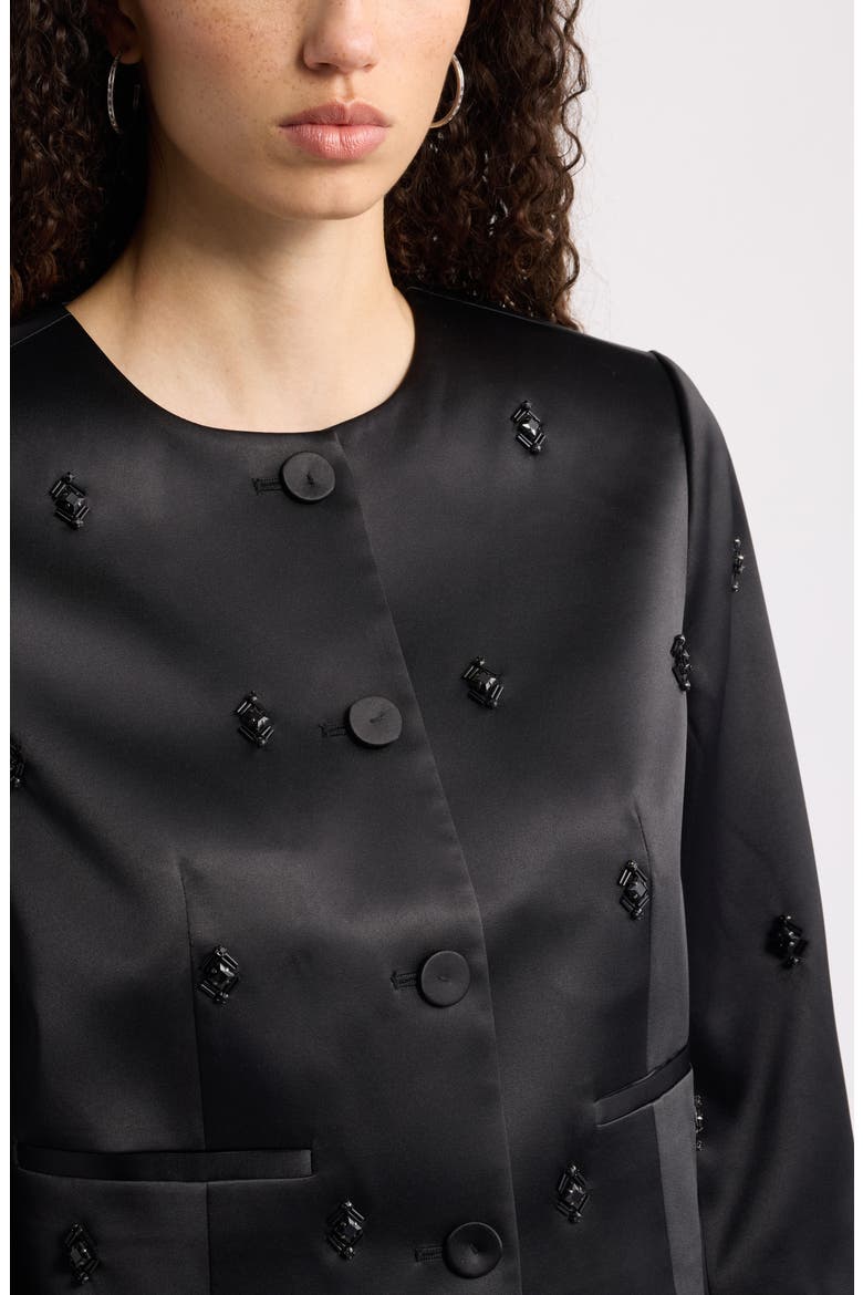 Embellished Cropped Jacket, Alternate, color, BLACK