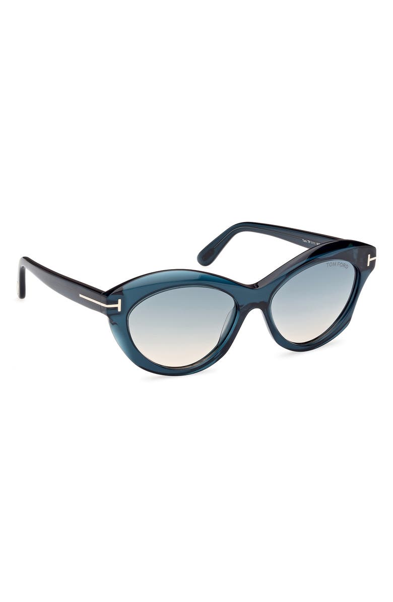 TOM FORD 55mm Gradient Oval Sunglasses, Alternate, color, Blue/ Other / Gradient Green