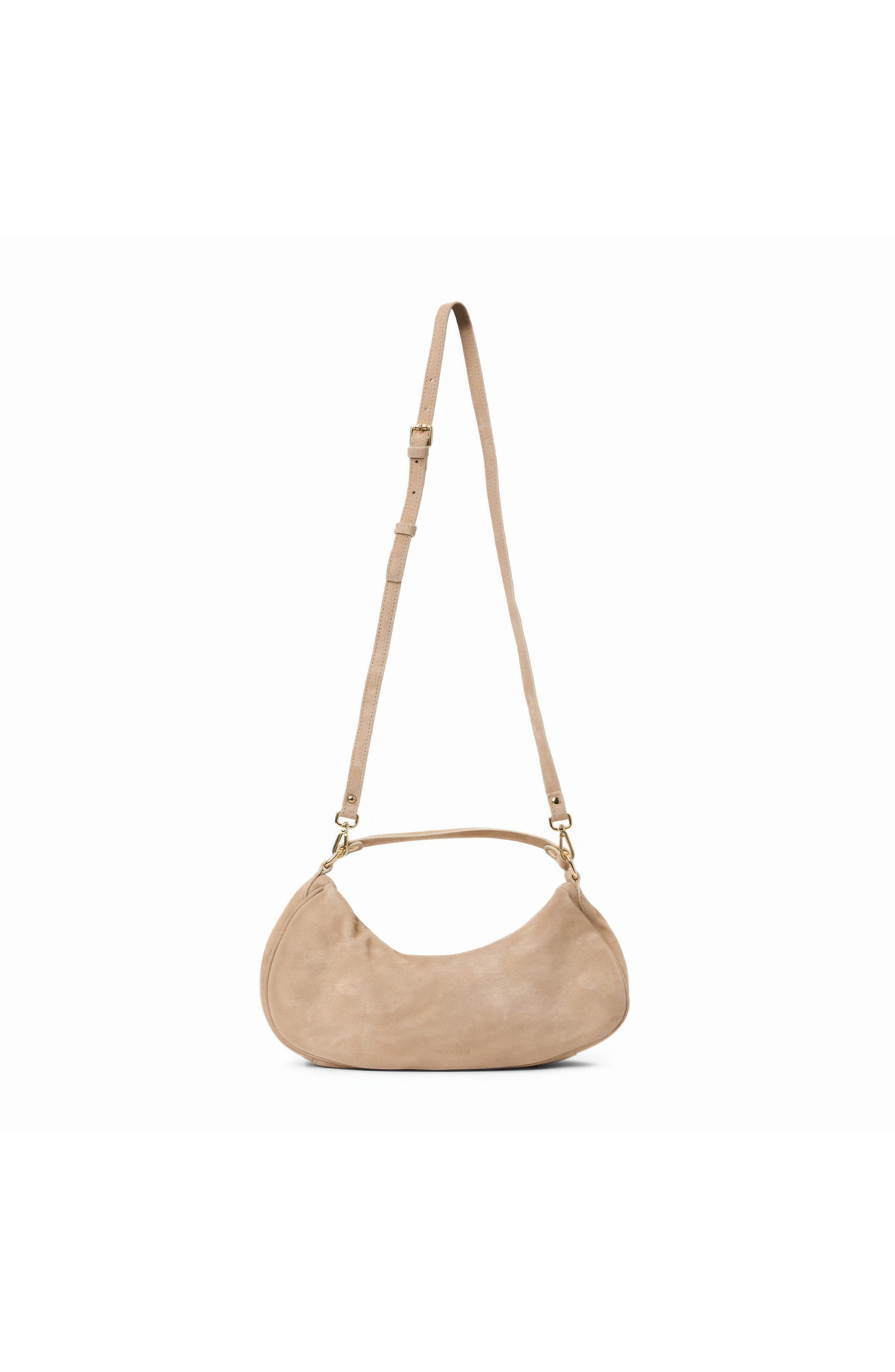 Luna Crescent Bag, Alternate, color, SAND SUEDE
