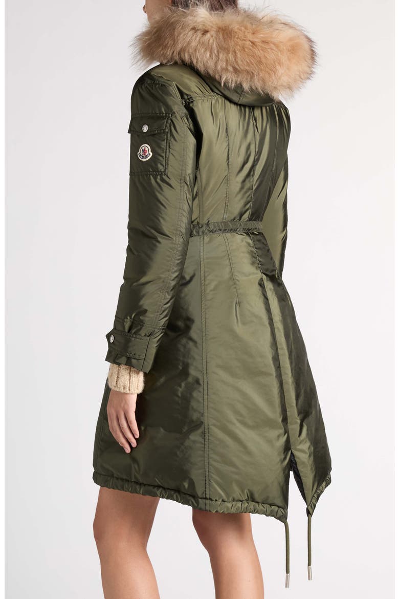 Moustique Long Parka with Faux Fur Trim, Alternate, color, MILITARY GREEN