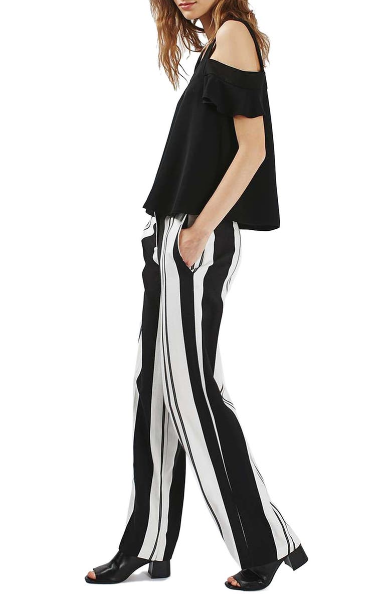 Topshop 'Polly' Ruffle Bardot Top, Alternate, color, 