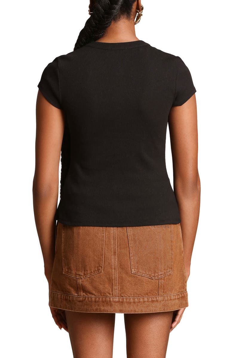 Avec Les Filles Crewneck Rib Top, Alternate, color, Black