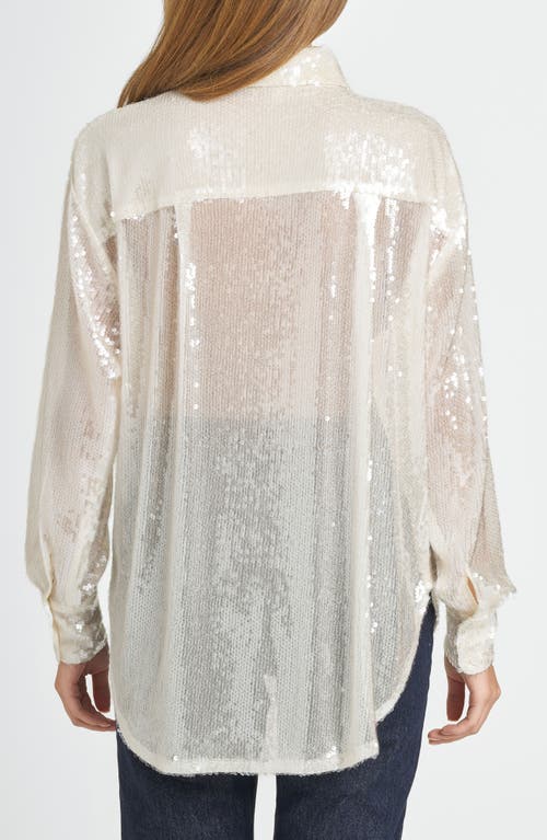 WAYF WAYF FIND YOUR LIGHT SEQUIN BUTTON-UP SHIRT 