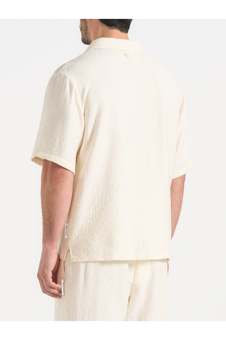 Harley Unisex Textured Revere Shirt, Alternate, color, Cream