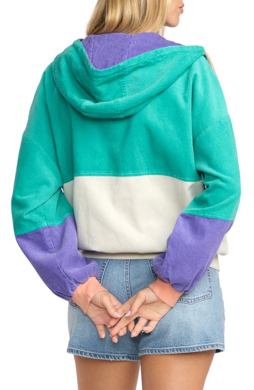 Billabong Set The Tone Hooded Corduroy Jacket In Multi