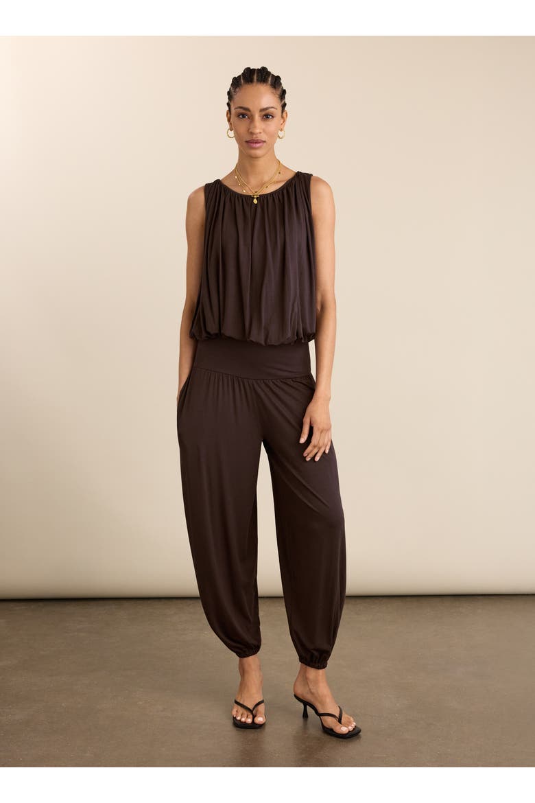 Eddy Bubble Hem Top, Alternate, color, Dark Chocolate