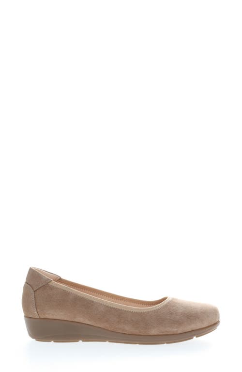 Propét Yara Womens Leather Slip On Wedge Heels In Natural Buff Suede