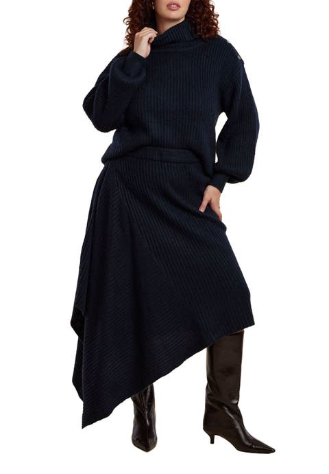 Asym Draped Sweater Skirt (Plus Available)