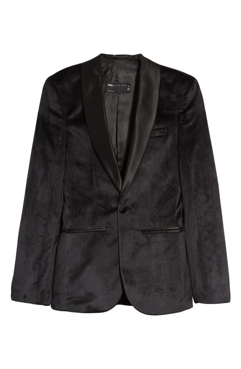 ASOS DESIGN Super Skinny Velvet Tuxedo Jacket, Alternate, color, 