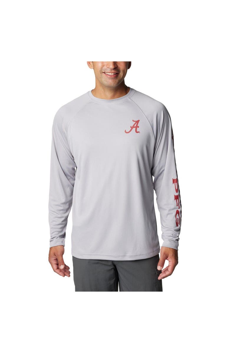 Columbia Men's Columbia Gray Alabama Crimson Tide Terminal Tackle Omni-Shade Raglan Long Sleeve T-Shirt, Main, color, Gray